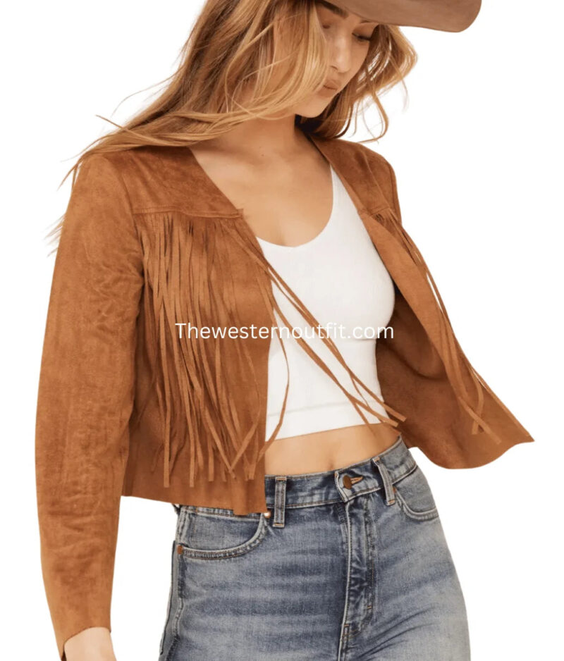 Bliss Suede Western Fringe Jacket - Image 2