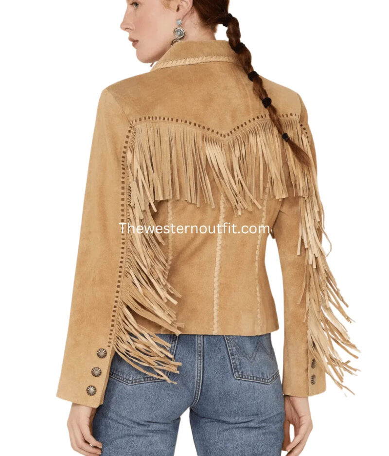 Women’s Suede Fringe Jacket - Image 2