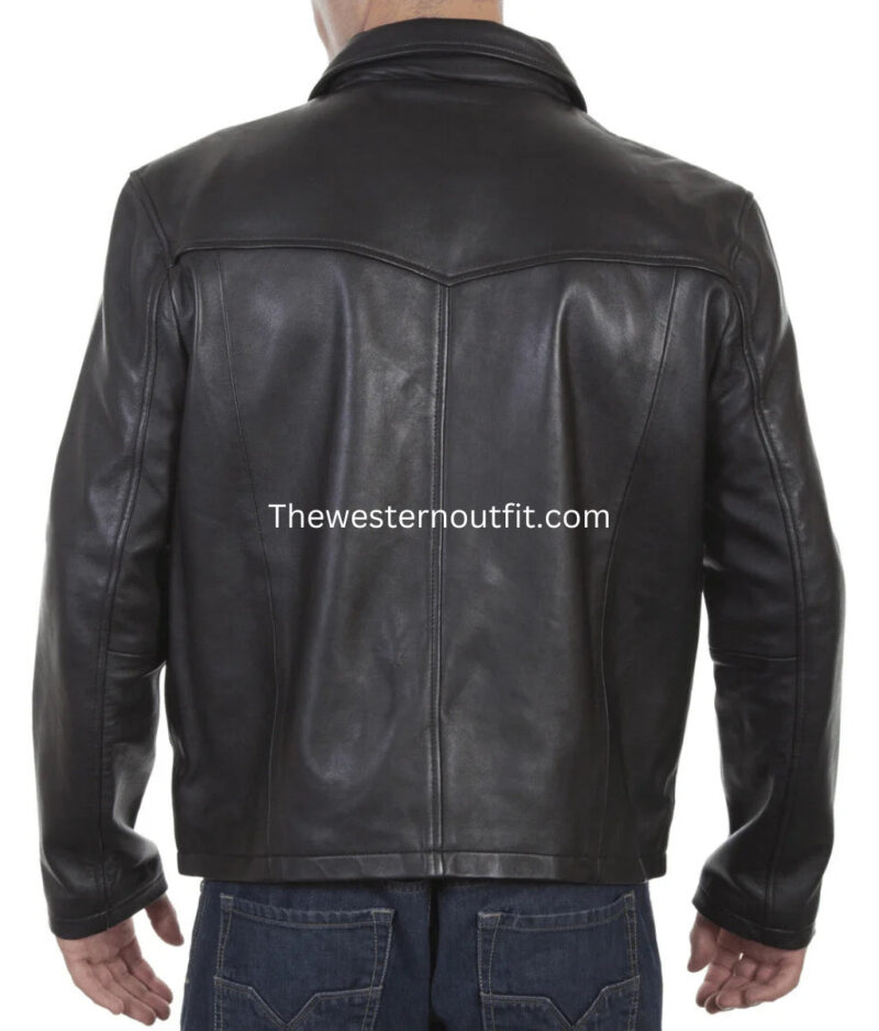 Stylish Leather Jacket for Men with Conceal Carry Pocket - Image 2