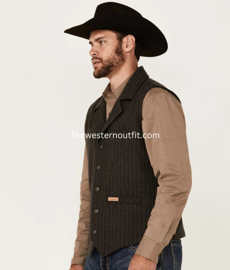Powder River Montana Striped Wool Vest For Men - Image 2