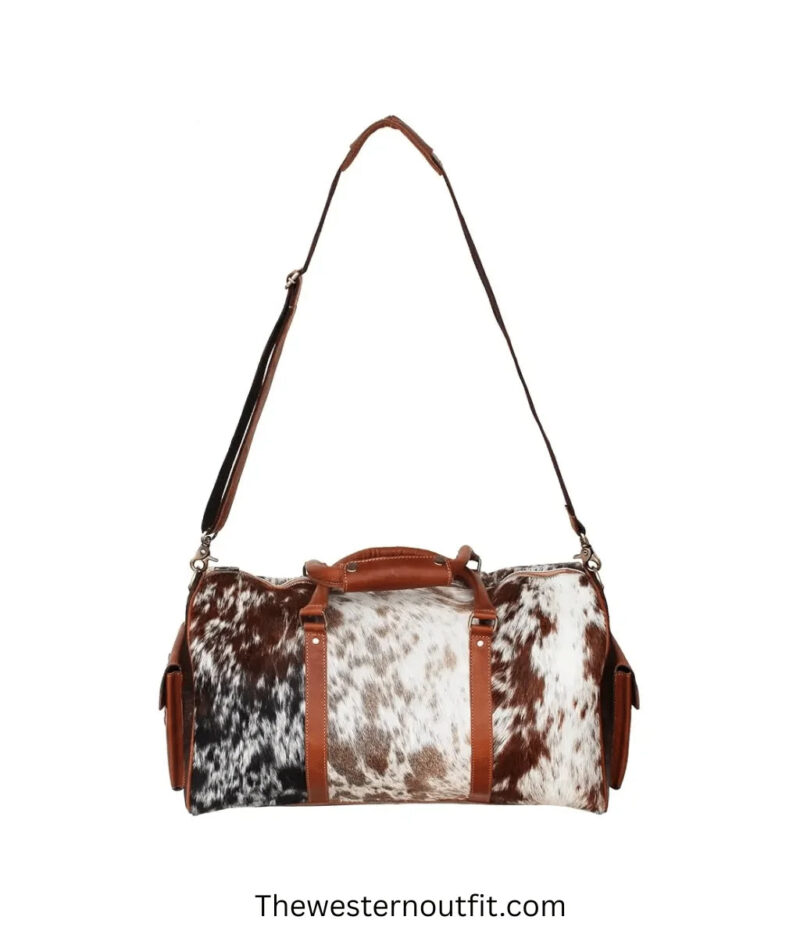 Hair Cowhide Leather Weekender Leather Duffel Travel Bag - Image 2