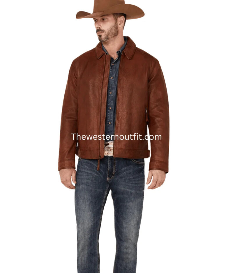 Convoy Rugged Lamb Leather Jacket - Image 3