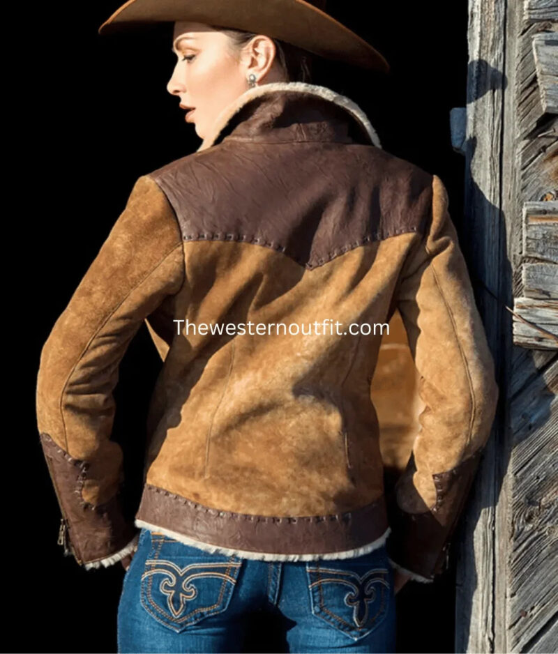 Wild West Women’s Shearling Bomber Jacket - Image 2