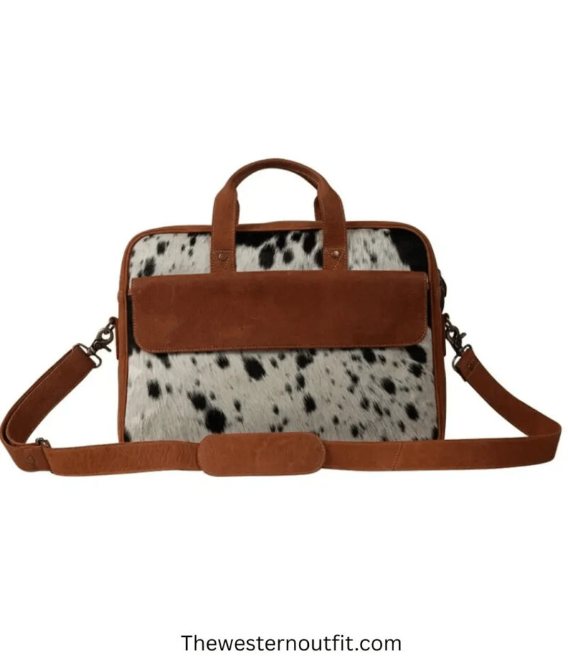 Cowhide Leather Travel Messenger Bag - Image 2