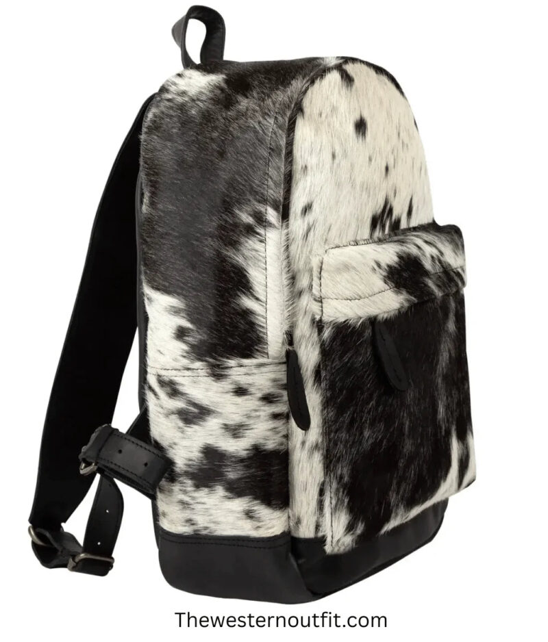Western Cowhide Travel Leather Backpack - Image 2