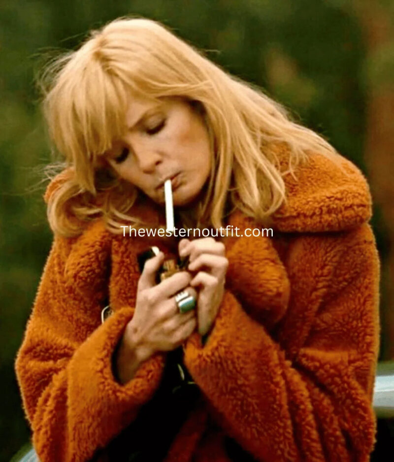 Beth Dutton Orange Fur Coat Yellowstone - Image 2