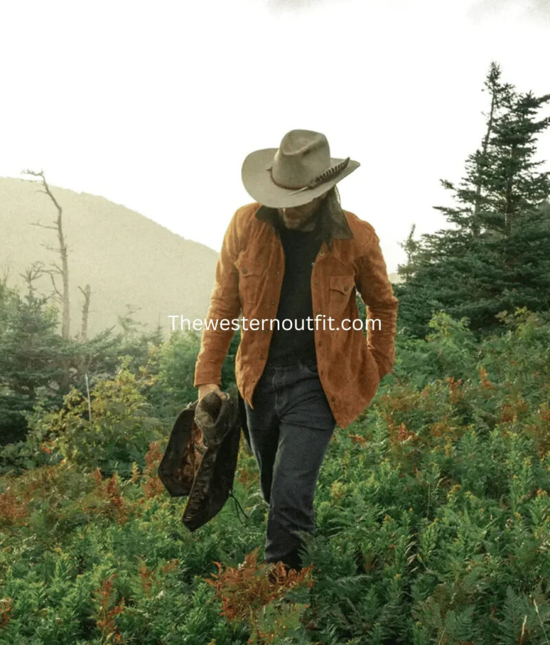 Western Design Brown Fringe Suede Cowboy Jacket for Men