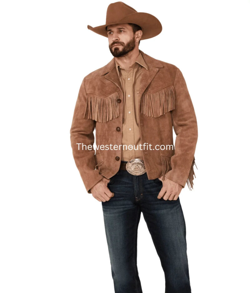 Giant Fringe Suede Leather Jacket - Image 2