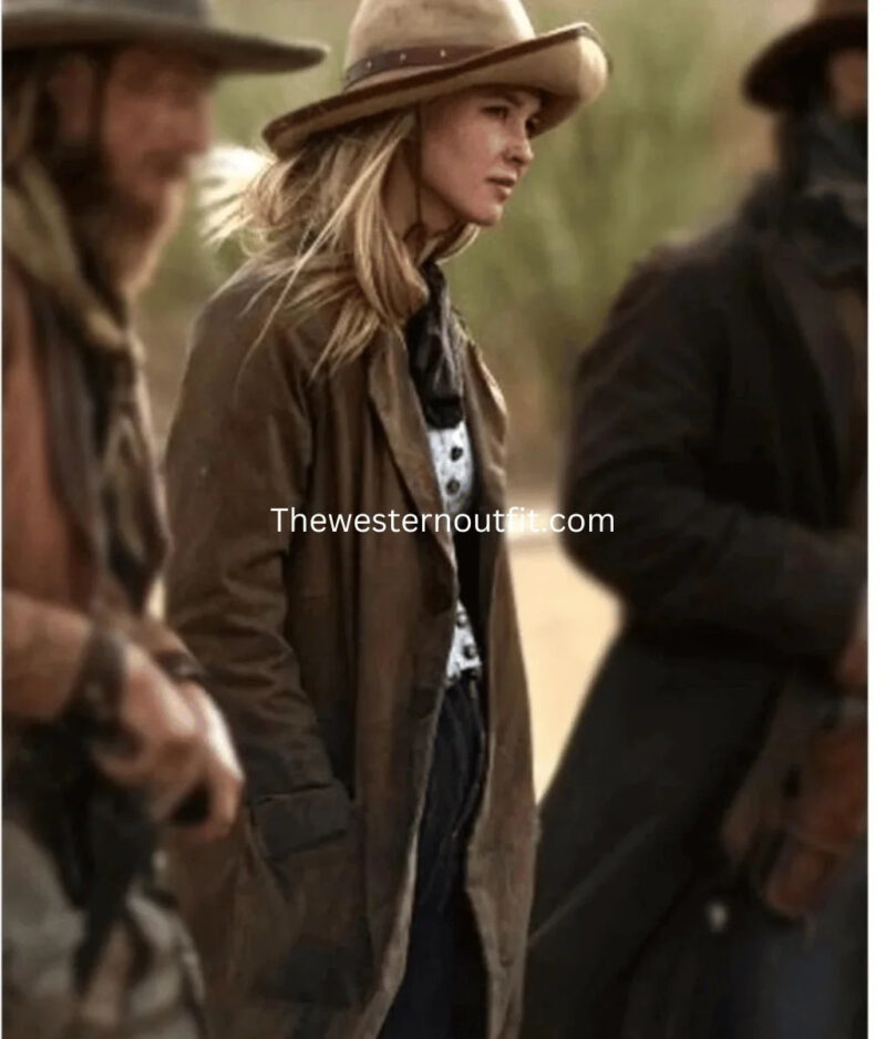 Yellowstone Series 1883 Elsa Dutton Brown Trench Coat - Image 3