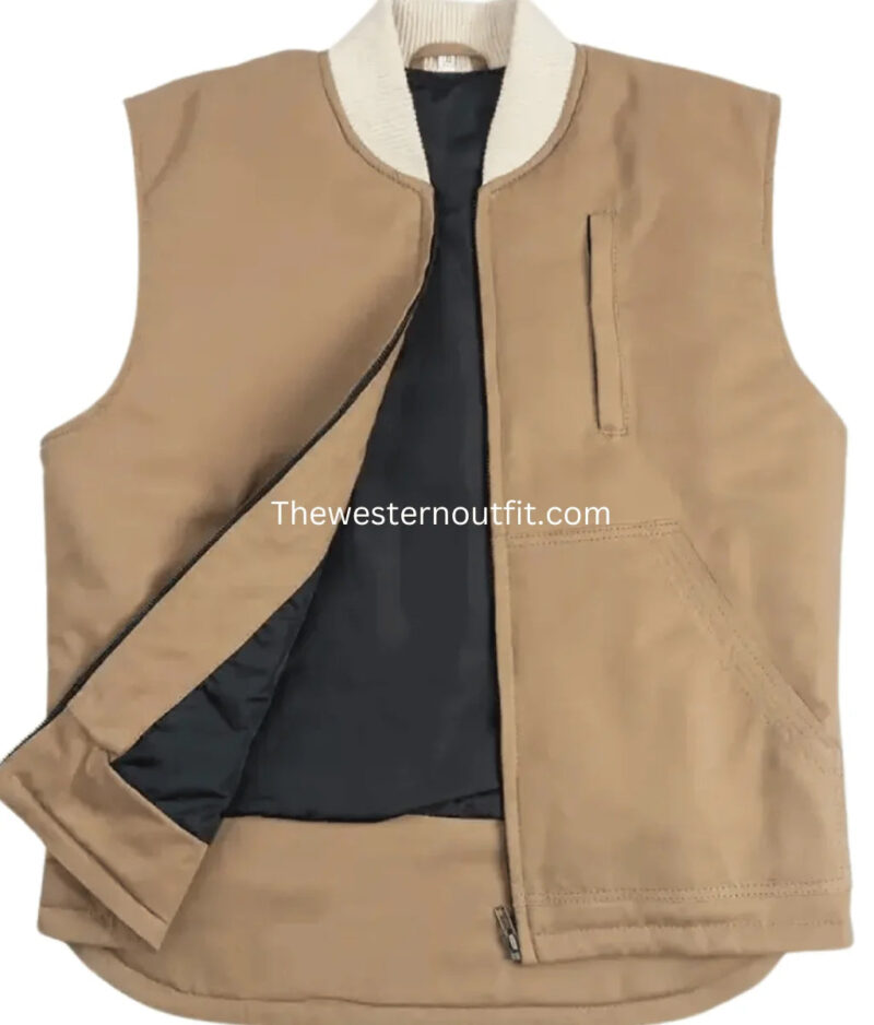 Light Brown Western Cotton Vest For Men’s - Image 2