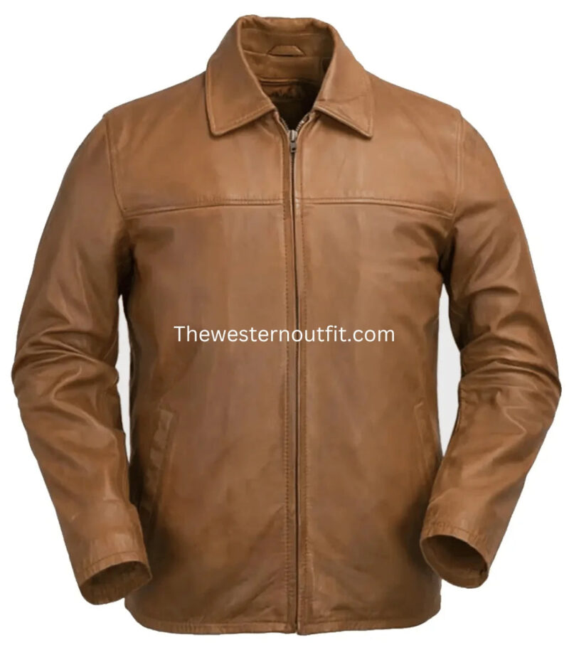Cowhide Western Brown Leather Jacket - Image 2
