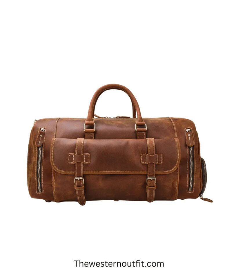 The Bard Weekender Handmade Leather Duffle Bag - Image 2