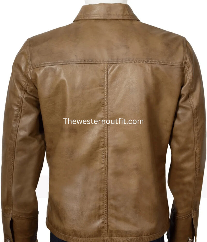 Ryan Brown Leather Jacket Ian Bohen - Image 5