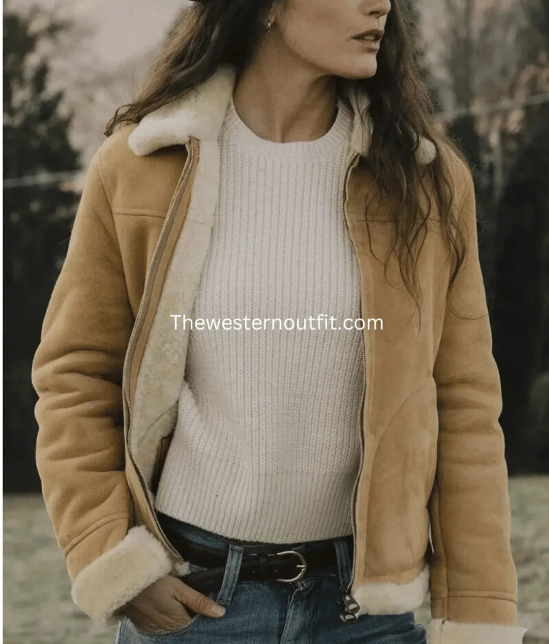 Aviator Women’s Shearling Jacket - Image 2