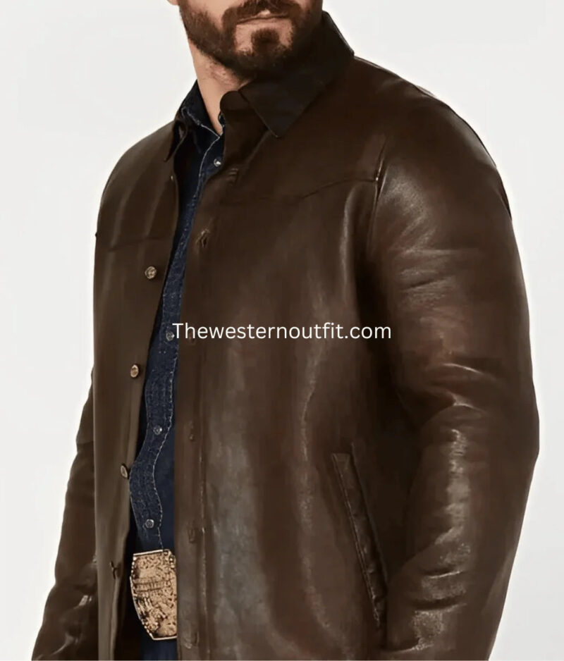 Mens Smith Western Style Leather Jacket - Image 2