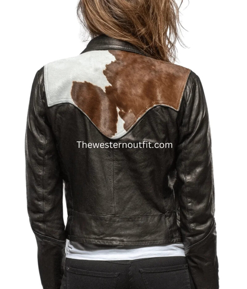 Cowhide Women’s Black Leather Jacket - Image 6