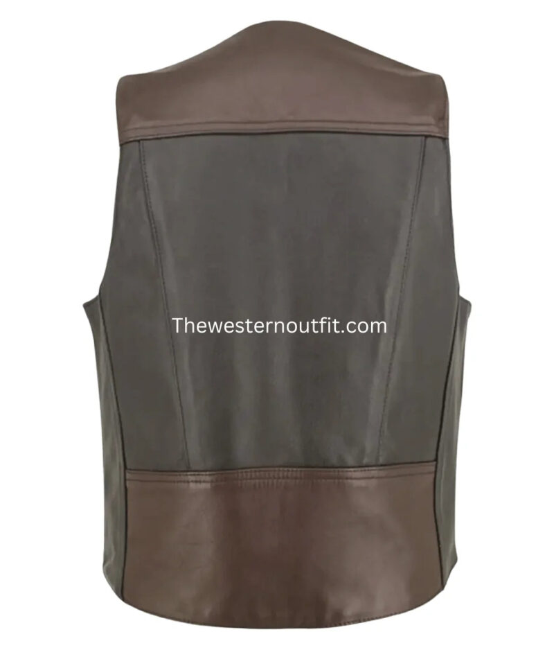 Men’s Classic Vintage Western Leather Vest - Image 2