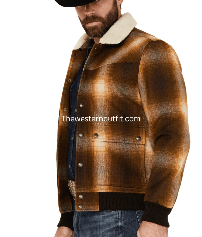 Pendleton Men's Jacksonville Ombre Plaid Print Snap Jacket - Image 2