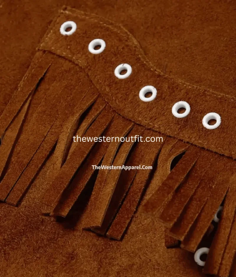 Men’s Fringed Brown Suede Leather Cowboy Jacket