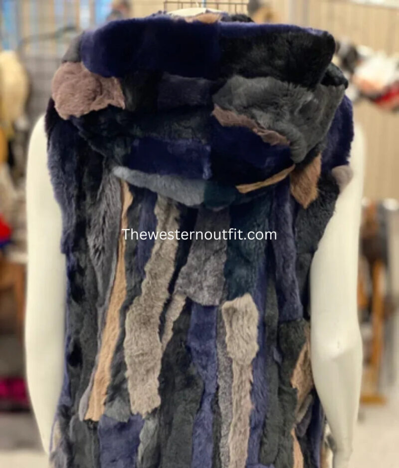 Morris Kaye Multi-Colored Rabbit Fur Women's Vest - Image 3