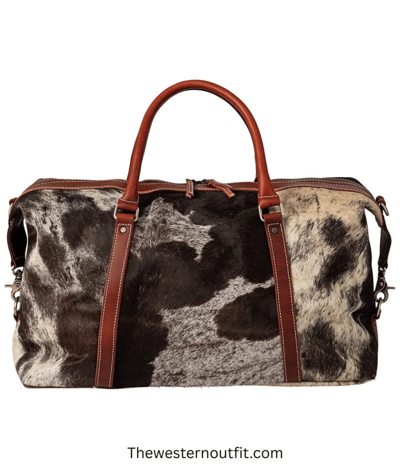 Huntley Equestrian Cowhide Travel Duffel Bag - Image 3