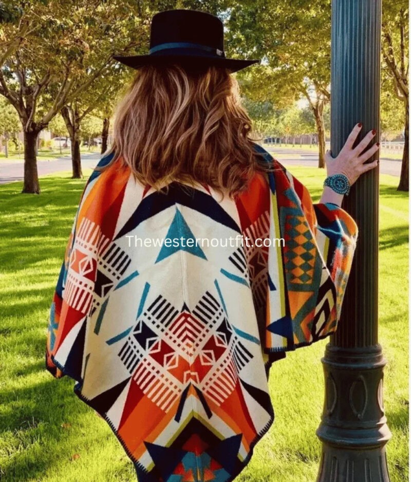 Beth Dutton Kelly Reilly Poncho Blanket Cape Coat For Women - Image 3