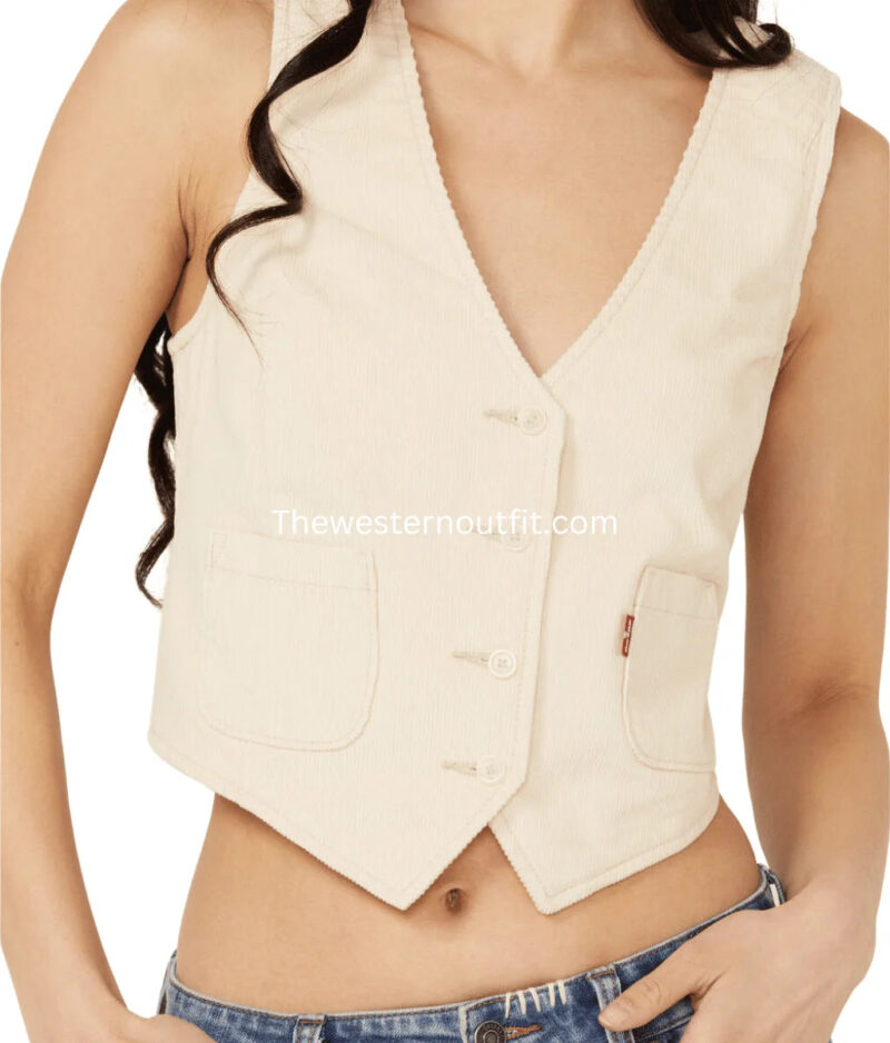 Women's Corduroy Tailored Vest - Image 3