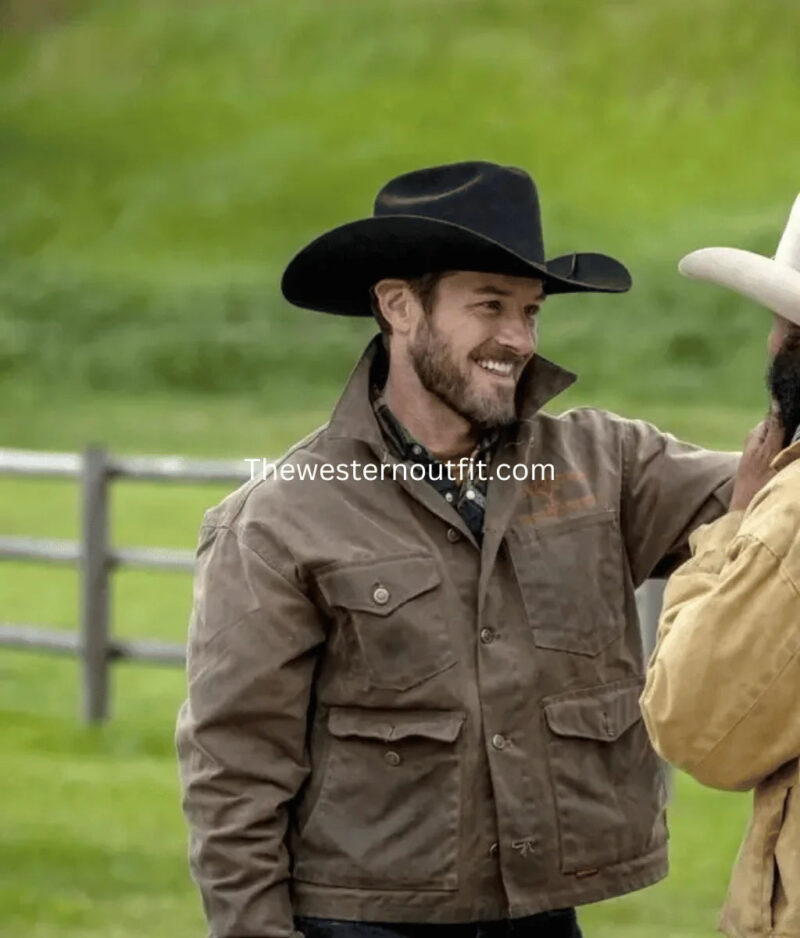 Ryan Brown Leather Jacket Ian Bohen - Image 2