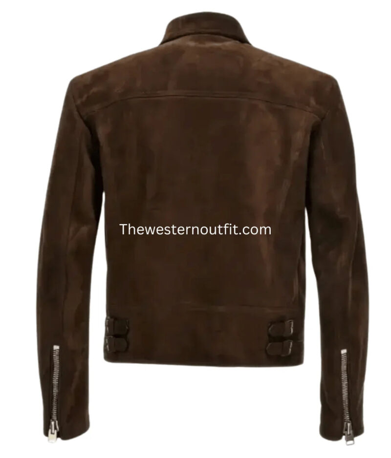 Men’s Cowboy Brown Suede Western Jacket - Image 3