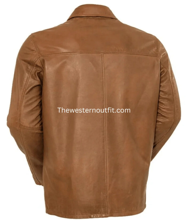 Cowhide Western Brown Leather Jacket - Image 5