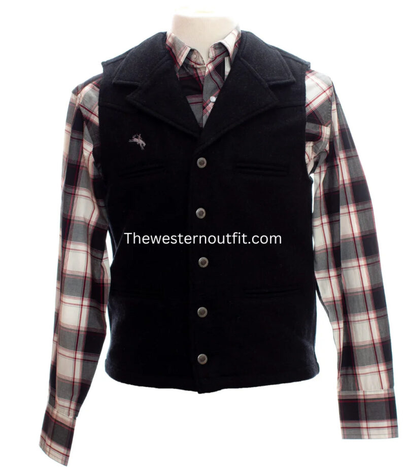 Men's Buckaroo Wool Vest - Image 3