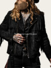 Men’s Black Fringe Suede Leather Jacket – Western Edition