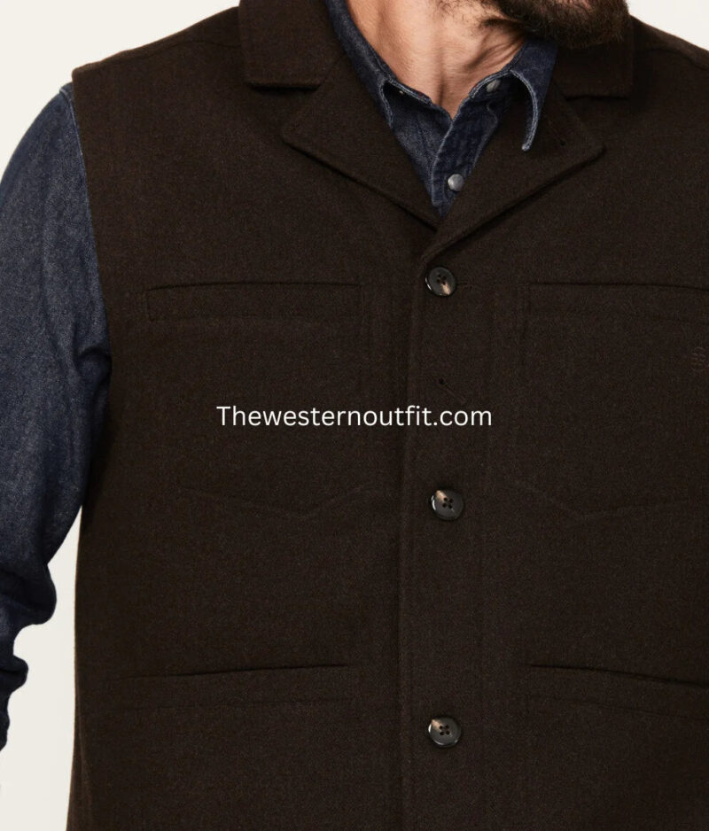 Blue Ranchwear Men's Wool Mackinaw Brown Vest - Image 3