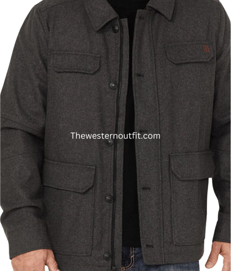 Men's Classic Charcoal Wool Cruiser Jacket - Image 3