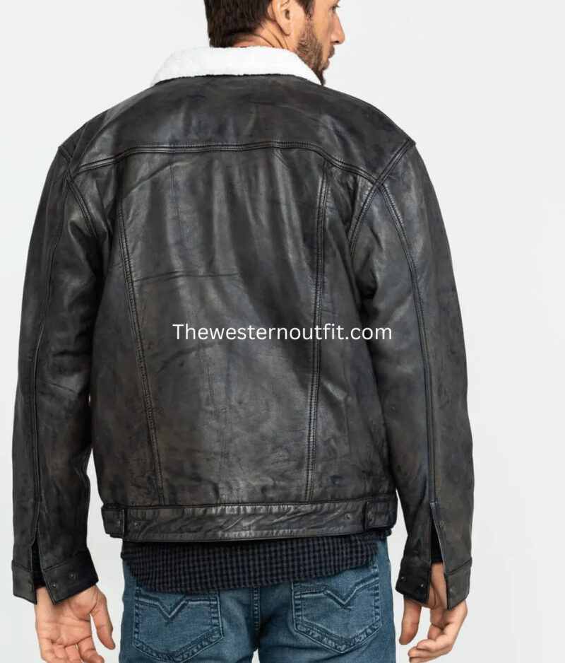 Sherpa Lined Conceal Carry Leather Jacket for Men - Image 3