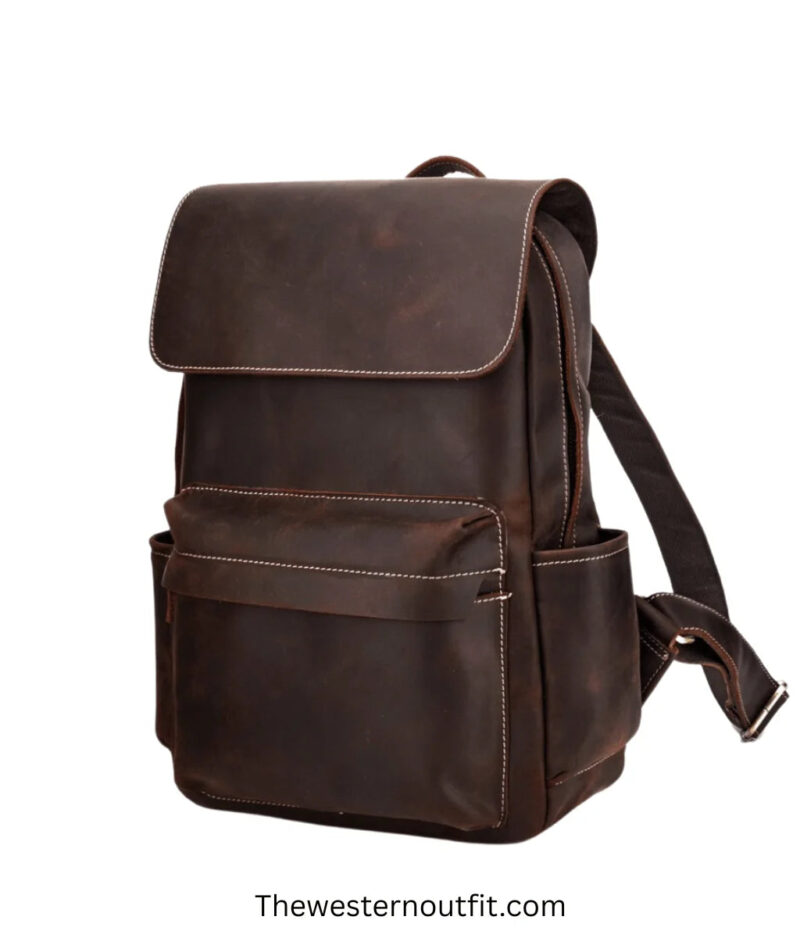 The Helka Backpack Genuine Vintage Leather Backpack - Image 3