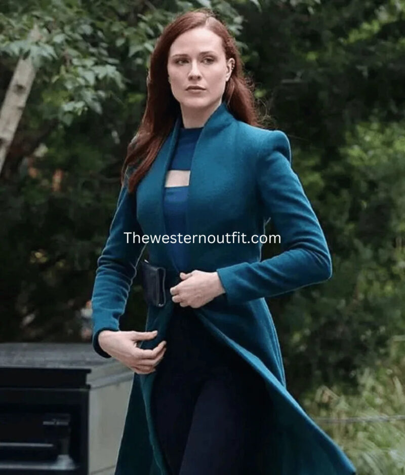 Westworld S04 Evan Rachel Wood Blue Coat For Women - Image 2