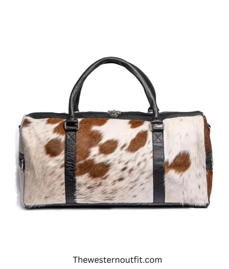 Cowhide Leather Men And Women Duffle Bag - Image 3