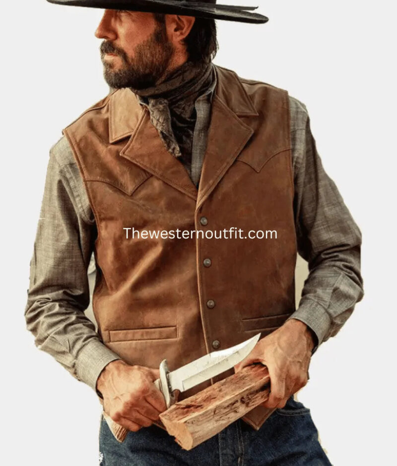 Men’s Classic Western Brown Leather Vest