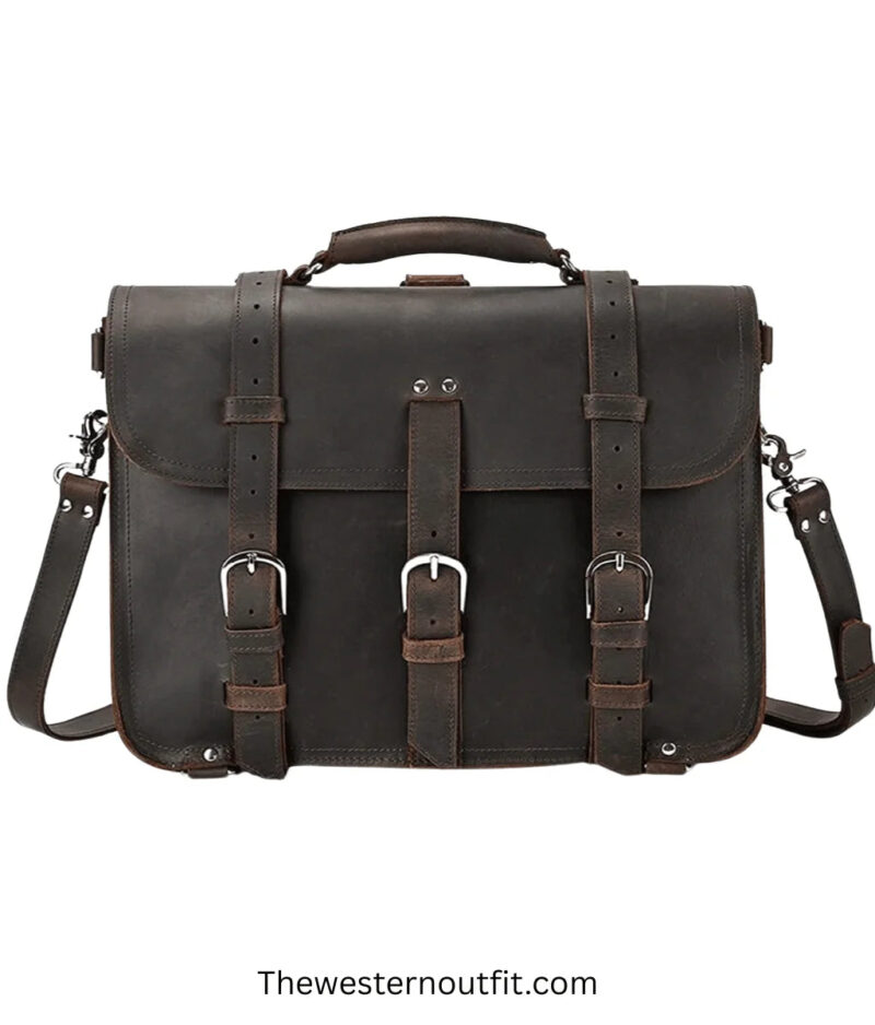 Gustav Messenger Bag Large Capacity Leather Bag - Image 3