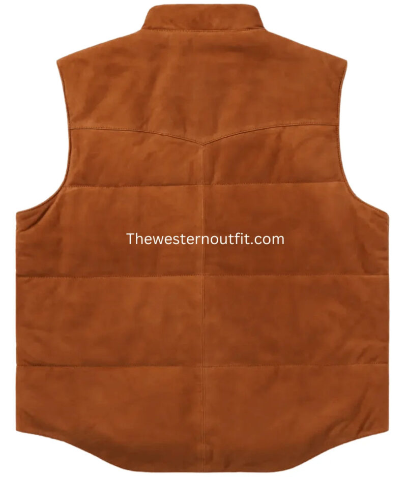 Men’s Suede Western Leather Vest - Image 4