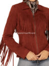 Fornia Women’s Stone Fringe Front Zip-front Moto Jacket