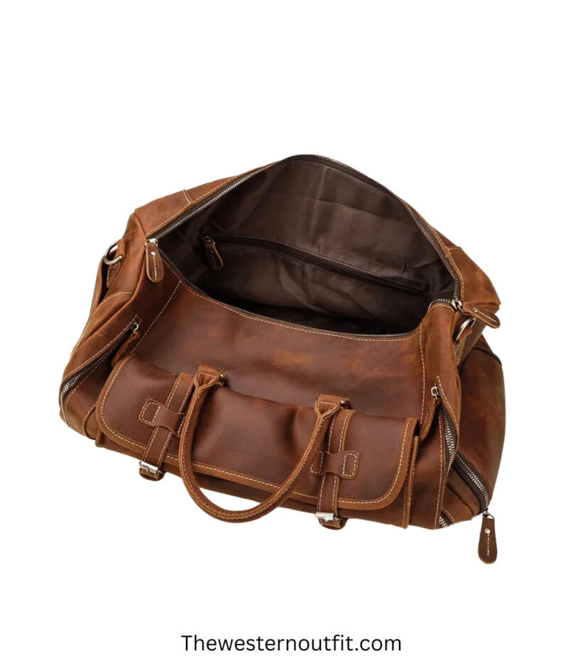 The Bard Weekender Handmade Leather Duffle Bag - Image 3