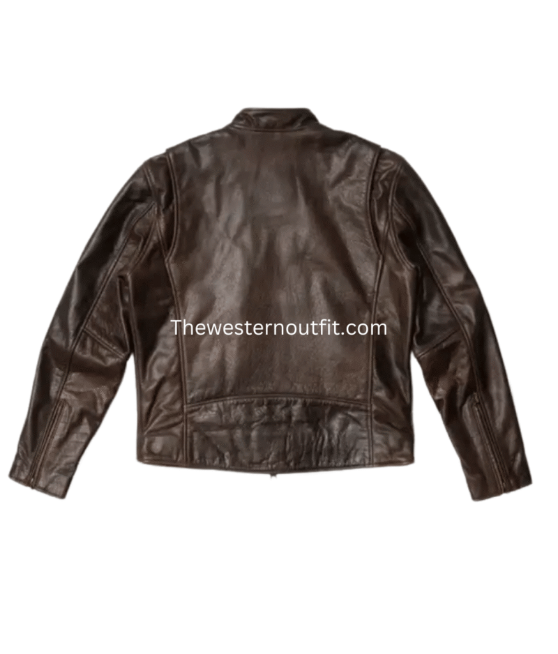 Bandera Edition Brown Leather Rider Jacket for Men - Image 3