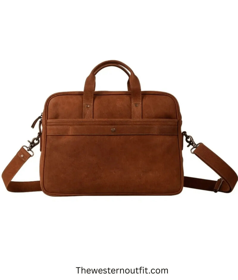 Cowhide Leather Travel Messenger Bag - Image 5
