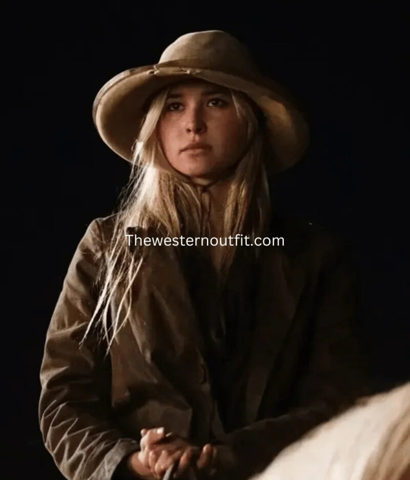 Yellowstone Series 1883 Elsa Dutton Brown Trench Coat - Image 2