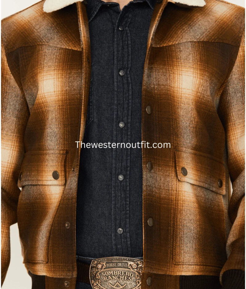 Pendleton Men's Jacksonville Ombre Plaid Print Snap Jacket - Image 3