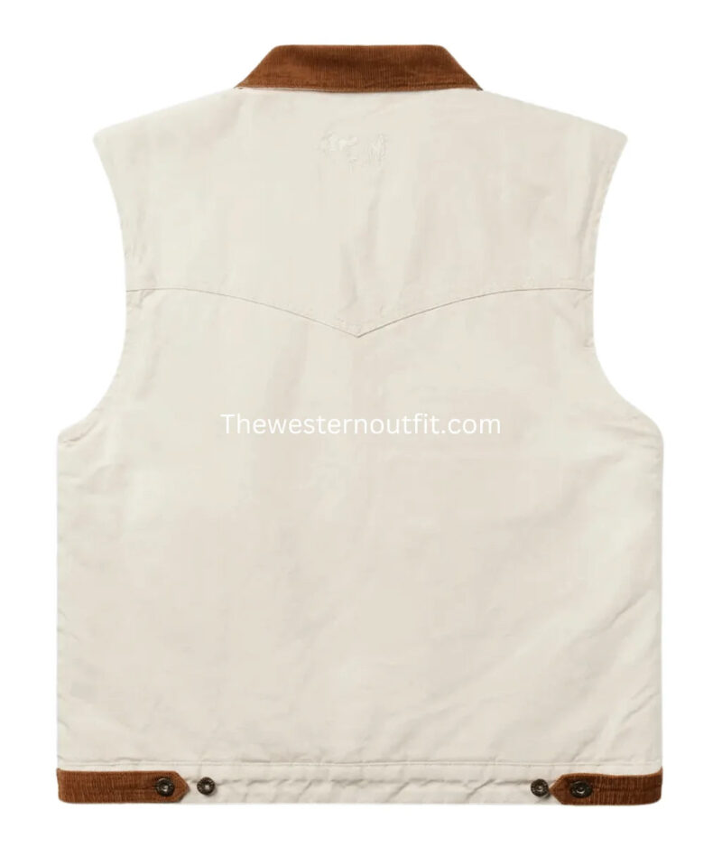 Men’s Cotton Canvas Sherpa Lining Vest - Image 3