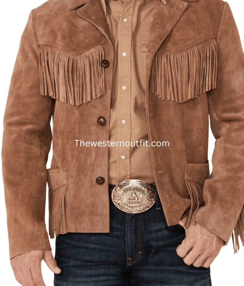 Giant Fringe Suede Leather Jacket - Image 3