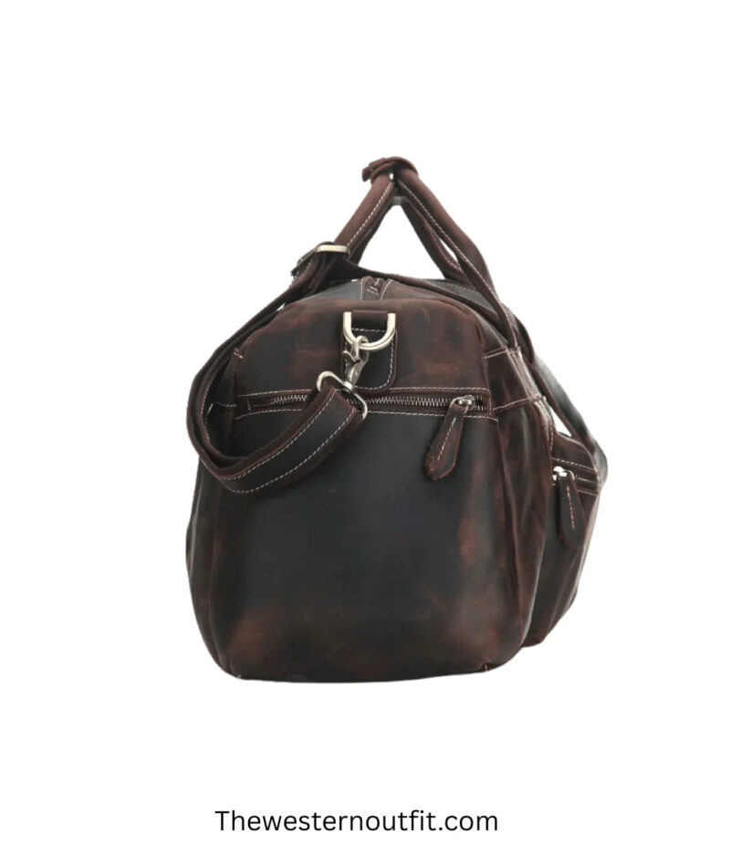 Brown Handmade Genuine Retro Leather Bag - Image 3